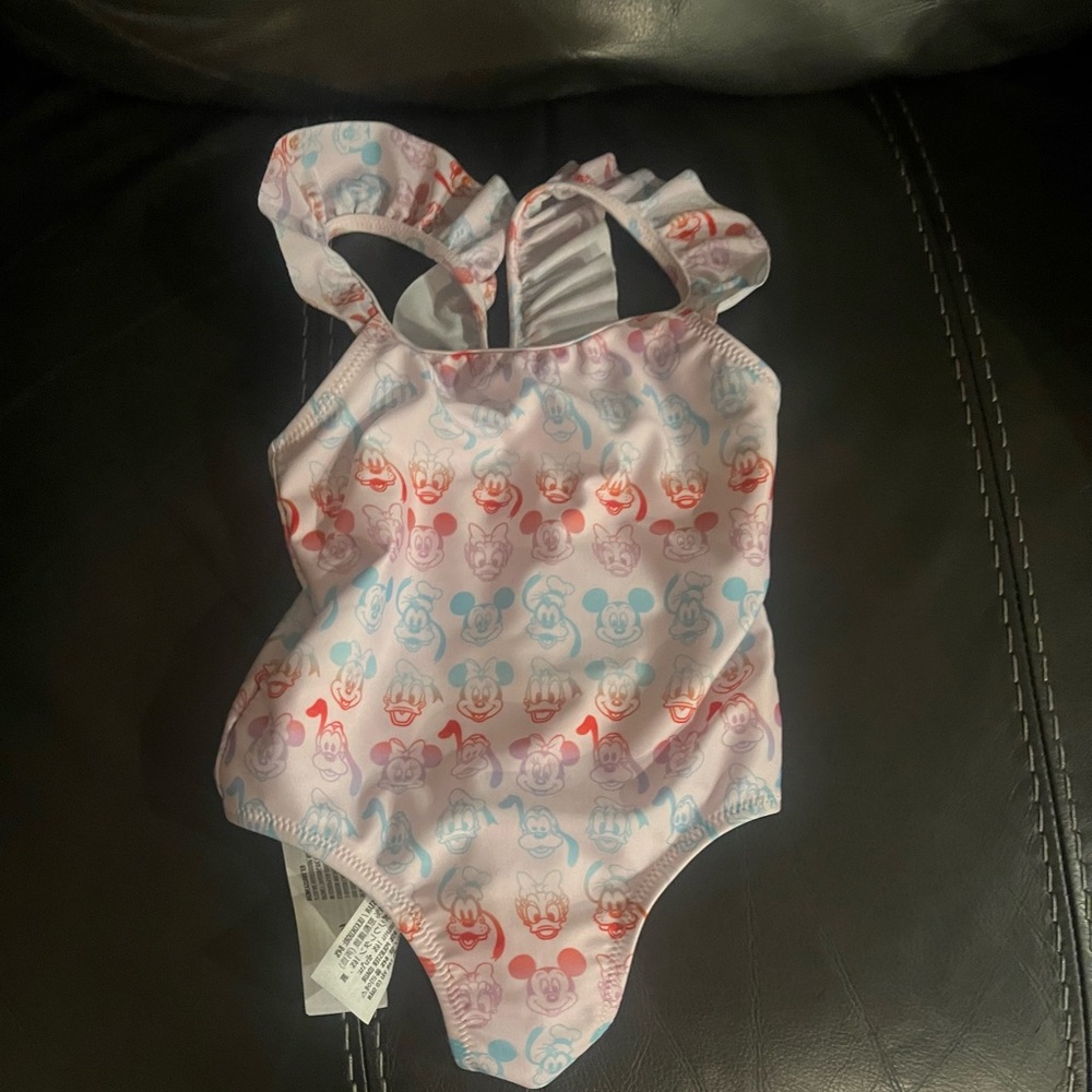 Disney Mickey Mouse and Friends 1 Piece Baby Girl Swimsuit Size 12-18 Months